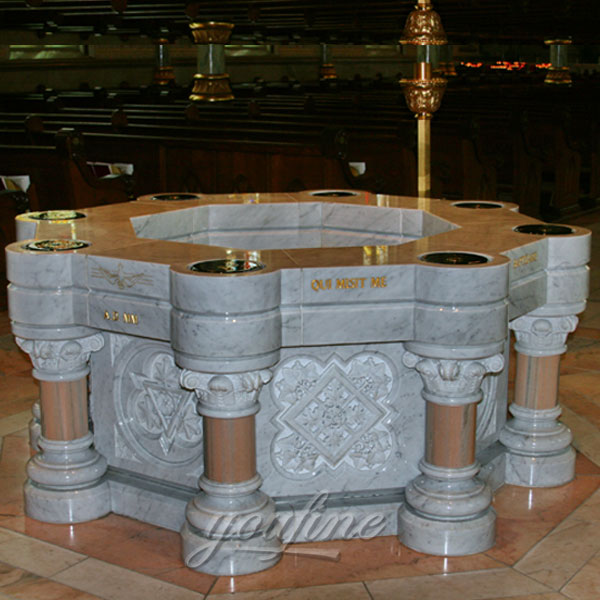 Religious statues of large marble water font for sale