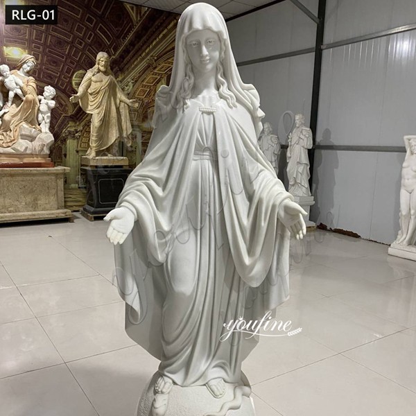 High Quality Marble Virgin Mary Statue Religious Garden Statues Wholesale RLG-01